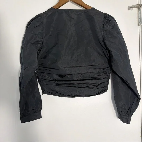 Aritzia Sunday Best Black Ruched Blouse - Picture 7 of 9